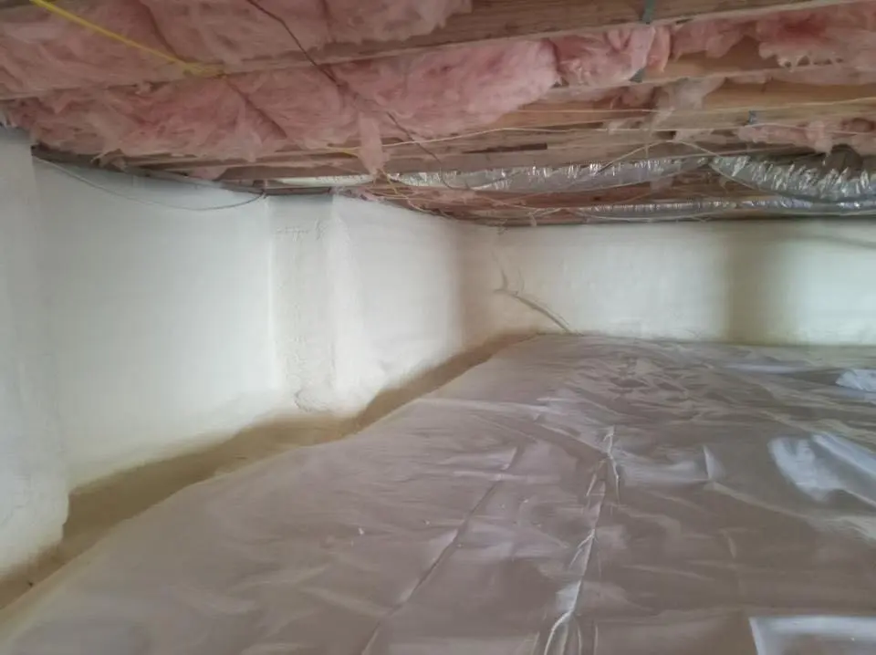 Crawl space encapsulation with closed-cell spray foam for Attic Insulation in Livonia